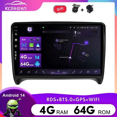 4GB+64GB Autoradio Android 14 Carplay GPS Navi Per Audi TT MK2 8J 2006-2012 DAB+ - Immagine 1 di 4