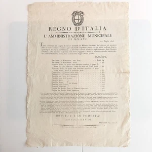 Documento Notificazione Ordinanza - Venezia Data 15 giugno anno 1816 - Picture 1 of 2