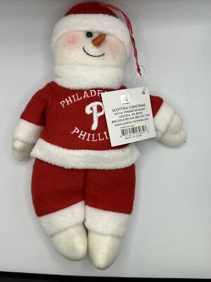 Philadelphia Phillies Scottish Christmas Ornament MLB Baseball Snowman Lot Of 6 - Image 1 of 4