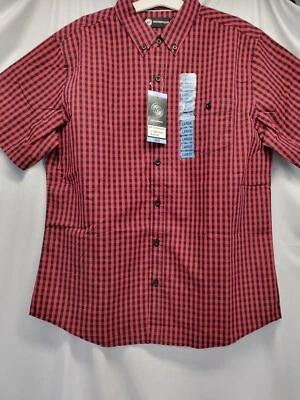 Weatherproof Men's Short Sleeve Woven Shirt Comfort Stretch Easy Care Red - Image 1 of 2