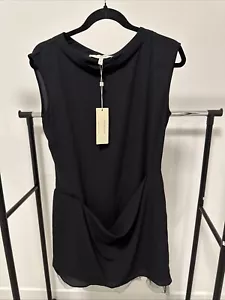 BCBGMAXAZRIA Runway Drappeggiato Dettagli Vita Mini Nero Casual/Cocktail Taglia S - Foto 1 di 12