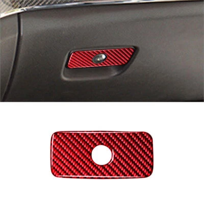 Cubierta de manija interior de fibra de carbono roja para Jeep Grand Cherokee Foto 1 de 4