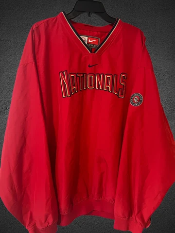 ⚾️Washington Nationals MLB Nike Pullover Jacket Size XXL With Pockets Stitched⚾️ Cover