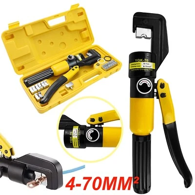 MARKENLOS Hydraulische Presszange 4-70 mm² Quetschzange Kabelschuhe Pressbacken 6 Ton DHL