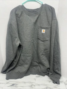 Sudadera Carhartt Para Hombre 2x Grande Gris Bolsillo Ropa de Trabajo Peso Medio - Imagen 1 de 6