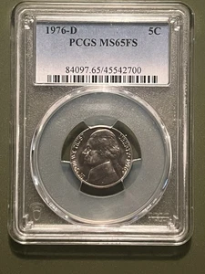 Jefferson Nickel 1976-D 5c graduación profesional MS65FS peldaños completos níquel - Imagen 1 de 7