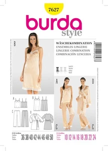 Burda Style Lingerie Coordinates Sewing Pattern for Stylish Creations B7627 - Picture 1 of 2