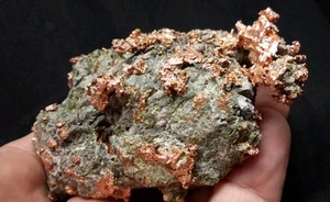 3" NATIVE COPPER in BASALT from the Lake Superior Copper Dist. Michigan  - Picture 1 of 12