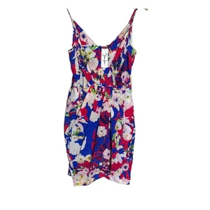 Mini Vestido Yumi Kim Floral de Seda Sin Mangas Cuello en V Talla M Nuevo con Etiquetas - Imagen 1 de 10