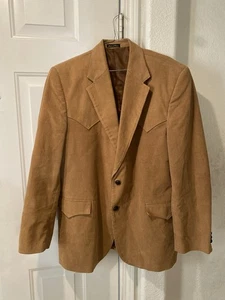 Circle S Dallas Texas Zwei Knopf Western Cord Braun Blazer Jacke Größe 46 L - Bild 1 von 11
