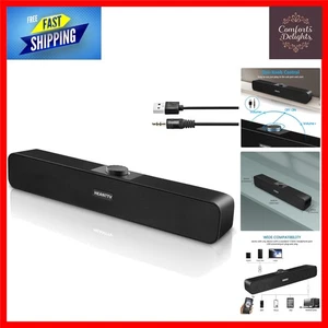 Dynamic 6W Desktop Speakers with Knob Control & Wide Compatibility - Black - Picture 1 of 9