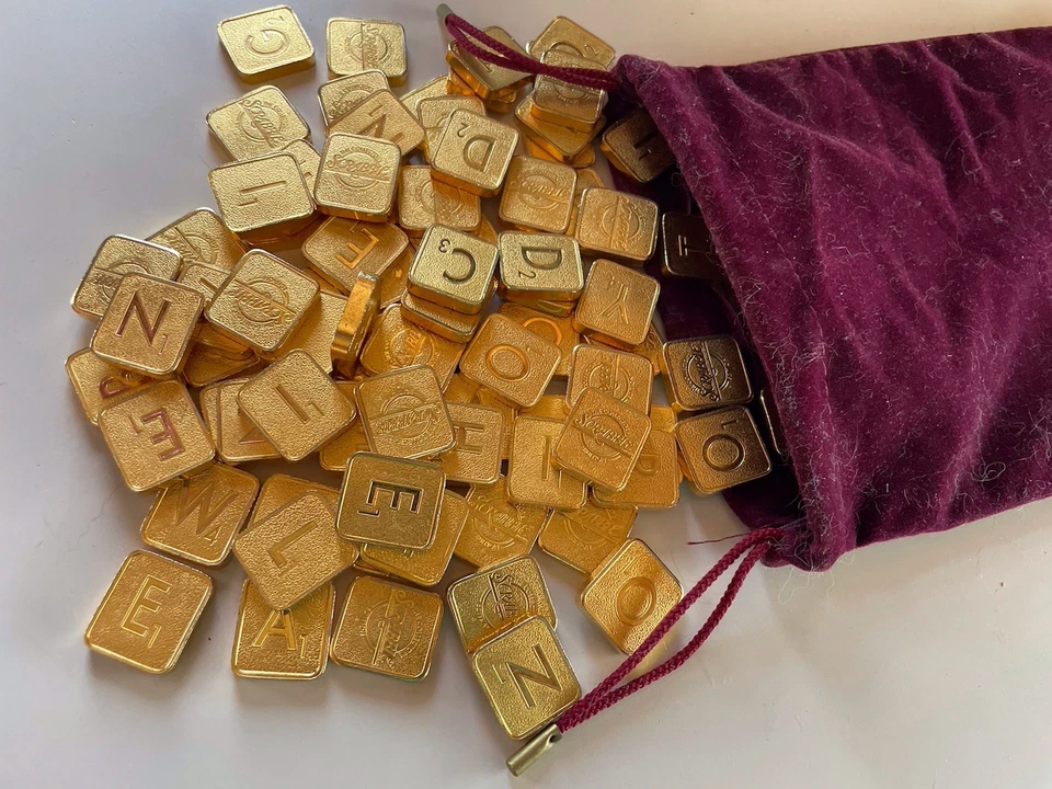 Franklin Mint Scrabble Collector's Ed. 24K Individual Gold Game Pieces/Tiles - Image 1 of 4
