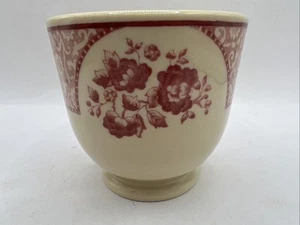 Vintage Syracuse China Adobe Red Floral TransferwareCustard Cup Restaurant Ware - Picture 1 of 11