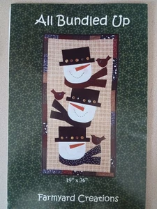 Farmyard Creations Quilt Pattern All Bundled Up Snowman Runner 19" x 36" - Picture 1 of 2