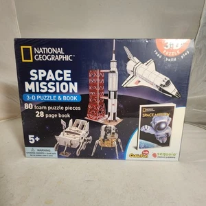 New Sealed National Geographic Space Mission 3D Puzzles & Book Shuttle Rocket - Picture 1 of 2