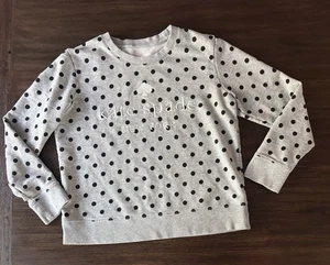 Kate Spade Polka Dot Sweatshirt Womens S/XS Crewneck Terry Pullover Melange Gray - Picture 1 of 6
