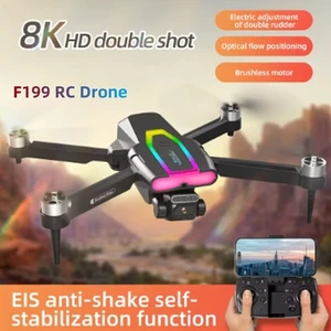 F199 RC Drone Brushless 8K HD Dual shot Headless Mode  360° Foldable Quadcopter - Picture 1 of 12