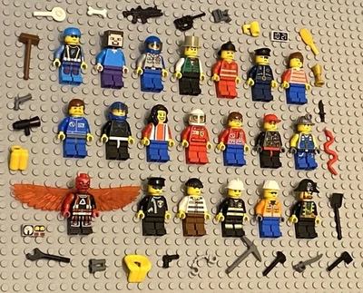 LEGO Minifigures Lot 20 Guys Police Fireman City Men Girls People Town Monster - Image 1 of 4