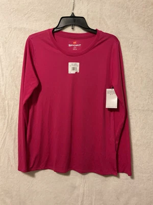NUEVO CON ETIQUETAS Camisa Hanes Sport Unisex Active Gear Manga Larga Berry Talla Mediana Foto 1 de 4
