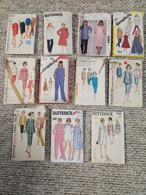 Vtg 1950s - 80s Lot  Maternity Sewing Pattern Lot Dress Skirt Jumper Blouse Top - Image 1 of 4