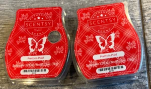 NWT Scentsy Pretty in Plaid Aromatic Wax Melt Set of 2 Melts Home Fragrance USA - Picture 1 of 4