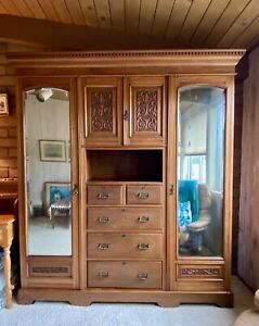 antique mirrored armoire wardrobe