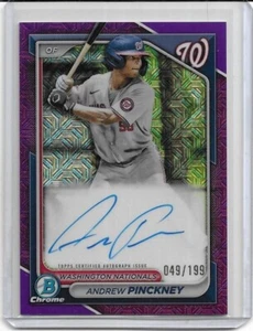 2024 Bowman Chrome Mega Box Andrew Pinckney Purple Mojo Autograph #'d 049/199 - Picture 1 of 1