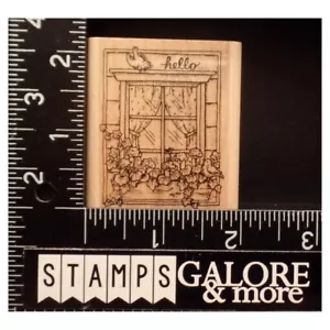 Stampin' Up! Estampillas de goma 1999 FEATHERED FRIENDS HOLA CASA VENTANA FLOR #06 - Imagen 1 de 2