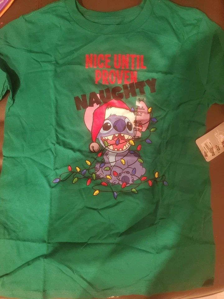 Disney Store Stitch Christmas Holiday Boys T Shirt XL 14 - Image 1 of 1