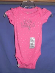 NWT-Infant Girl's Glitter Print Bodysuit "Single and Loving It!"-Pink - Sz 3 mos - Picture 1 of 1