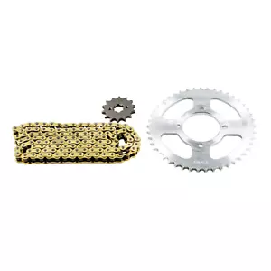 Kit de cadena y piñón Yamaha YBR125 dorado de alta resistencia 2007 a 2015 - Imagen 1 de 7
