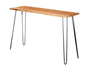 Tavolo Ingresso Consolle Legno di Acacia 120 X 35 H77 Moderno Gambe in Ferro - Foto 1 di 3