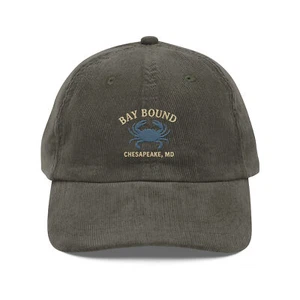 Sombrero de cangrejo Bay Bound Chesapeake MD gorra de pesca de pana de colección gorra de pana - Imagen 1 de 10