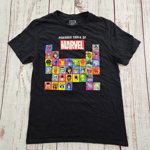 Periodic Table of Marvel Black Short Sleeve Cotton T-Shirt Men's M - Picture 1 of 6