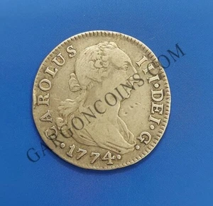 Carlos III 2 Reales 1774 Sevilla C F MBC - Imagen 1 de 2