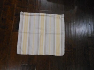 Preowned POTTERY BARN 18" X 18" Striped Linen Cotton Pillow Cover Beige/Yellow - Picture 1 of 4