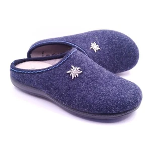 Flexus Wool Upper,  Leather Foot Bed, Pu Sole Cottage Core Slides  Sz 38 - Picture 1 of 6