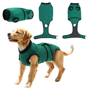 Pet Recovery Suit for Dogs Cats After Weaning Pet Recovery Shirt Black Green XXL - Picture 1 of 8