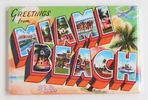 Greetings from Miami Beach Florida FRIDGE MAGNET travel souvenir - Picture 1 of 3