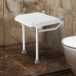 Portable Folding Shower Chair Wall-mounted Folding Bath Stool Bathroom Safety - Picture 1 of 10