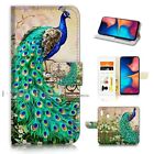 ( For Samsung A20 ) Wallet Flip Case Cover AJ21436 Peacock