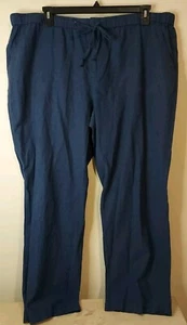 Liz Claiborne Classic Straight Leg Linen Blend Pants Indigo Size 1X NWT SRP $$52 - Picture 1 of 6