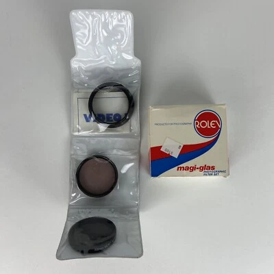 ROLEV Magi-Glas Photographic Filter Set 49mm Video Kit Clear FD ND .6 in Box - Image 1 of 4