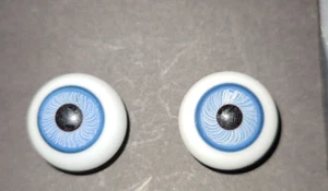 Vintage 16mm Blue Blown Glass Eyes for Porcelain or Reborn Dolls Eyeballs ES100 - Picture 1 of 2