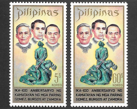Philippines 1972 Fathers Gomez Burgos and Zamora - full set - MNH Cover