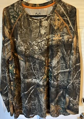 Real Tree Mens 2X Camo Pull Over Light weight long sleeve Rugby - Image 1 of 4