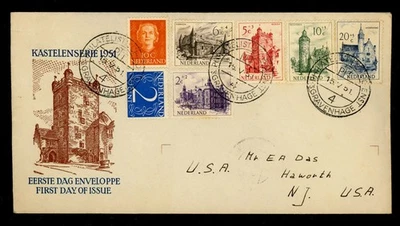 [NETHERLANDS] 1951 FDC to New Jersey / B224-228 - Image 1 of 2
