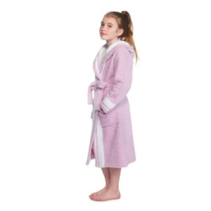 Barefoot dreams CozyChic Kids Youth Robe Lilac/White Size 12/14 - Picture 1 of 6
