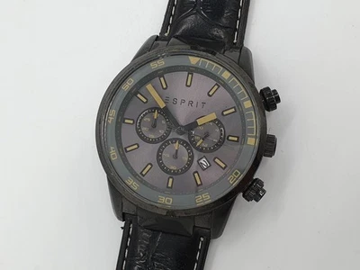 Esprit Men's Chronograph Watch With Black Leather Strap 108021 - Image 1 of 4