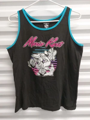 Nintendo Mario Kart Womens Tank Sz XL Retro Gamer Ringer Graphic 80s Indie Rare - Image 1 of 4